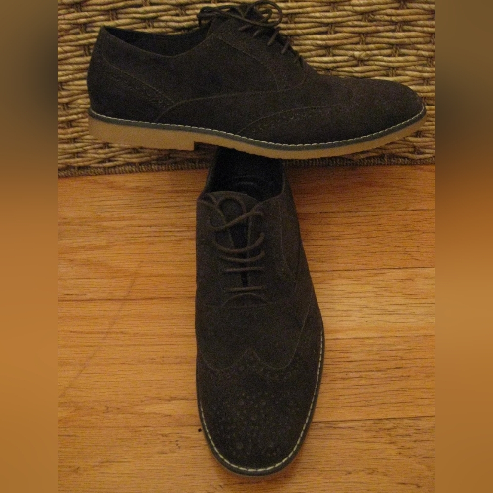 HARRISON MYLES C-1604 MEN'S BROWN SUEDE WINGTIP DRESS OXFORDS SIZE 13 NWOB